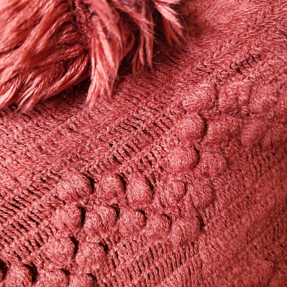 Knitted Hooded Poncho - Picture 9 of 10